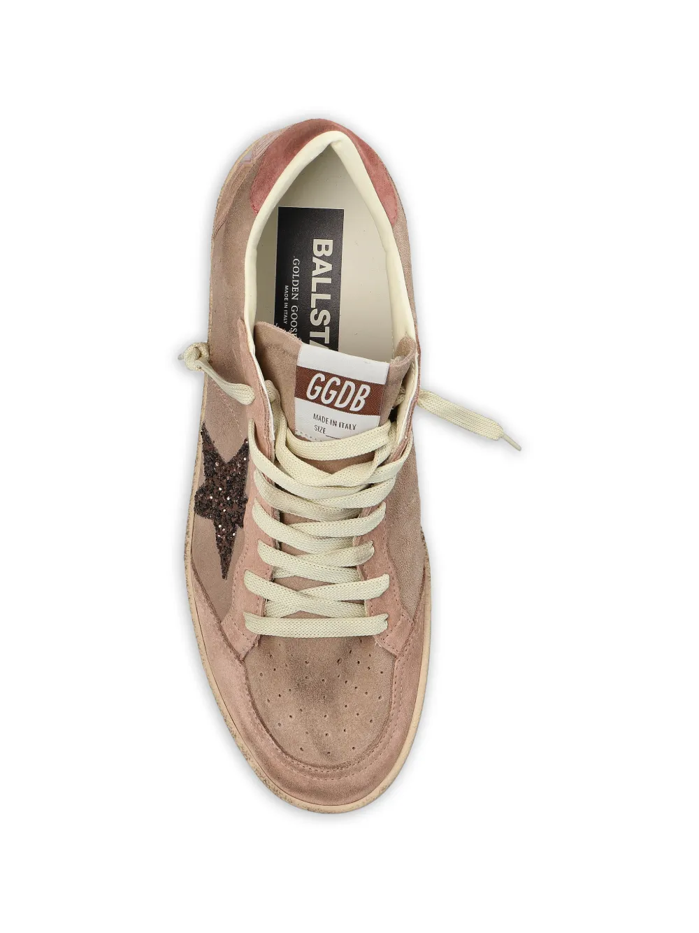 Golden Goose Ball Star glitter-patch sneakers Roze
