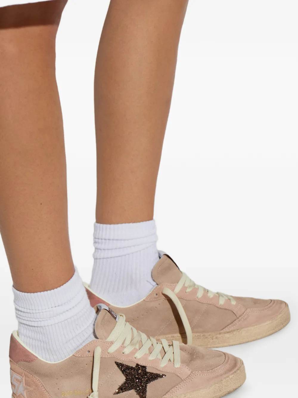 Golden Goose Ball Star glitter-patch sneakers Roze