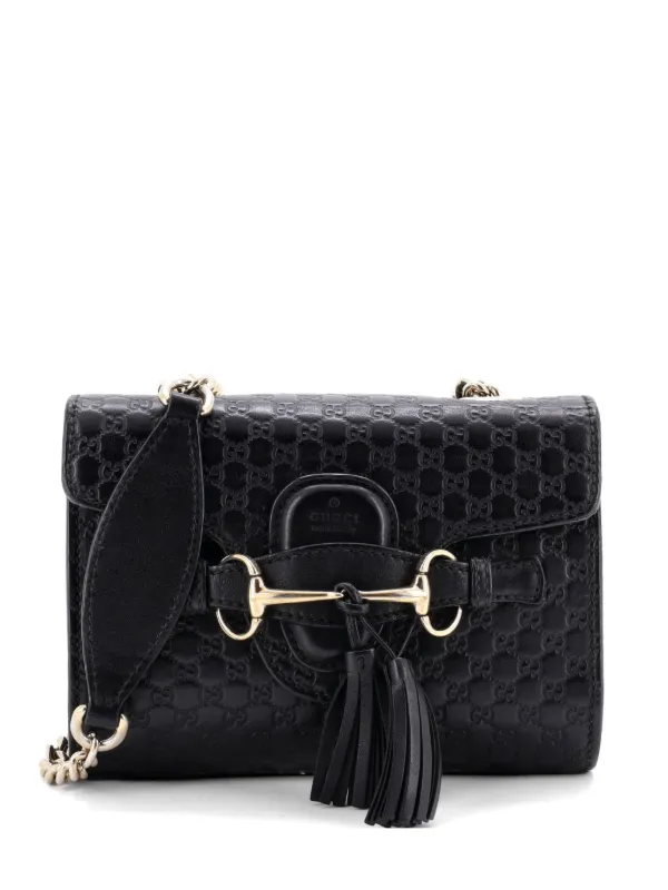 GUCCI ブラックレザーチェーンセミショルダーハンドバッグ GUCCI ブラックレザーチェーンセミショルダーハンドバッグ 【公式通販】