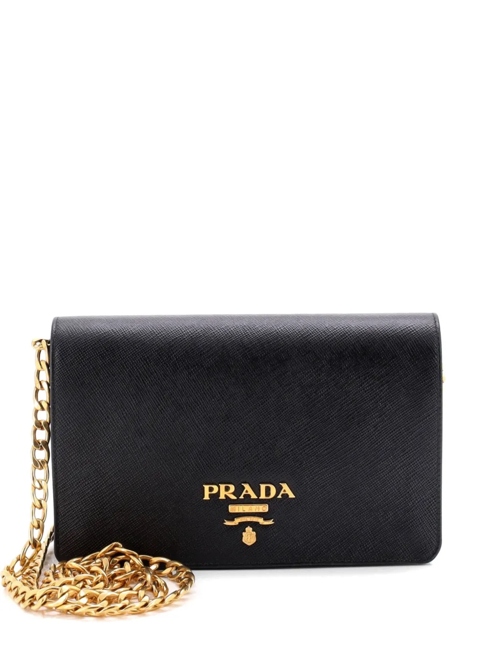 Prada Pre-Owned Chain Wallet Saffiano Leather crossbody bag - Nero