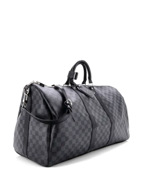 Louis Vuitton Pre-Owned Keepall Bandouliere Bag Damier Graphite 55 travel bag