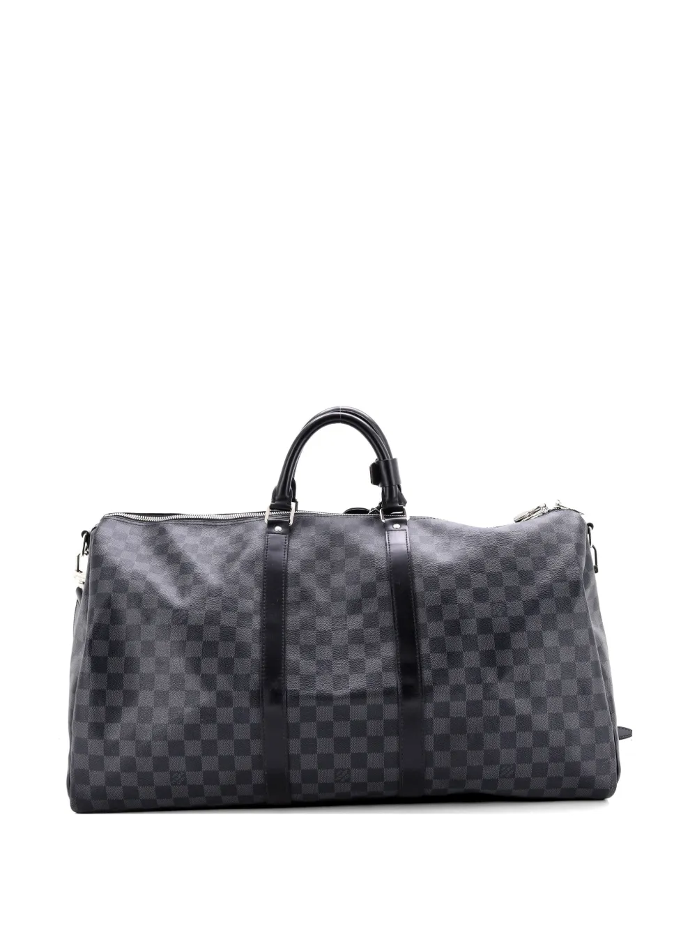 Louis Vuitton Pre-owned Keepall Bandouliere Bag Damier Graphite 55 Travel Bag in Black, view 3