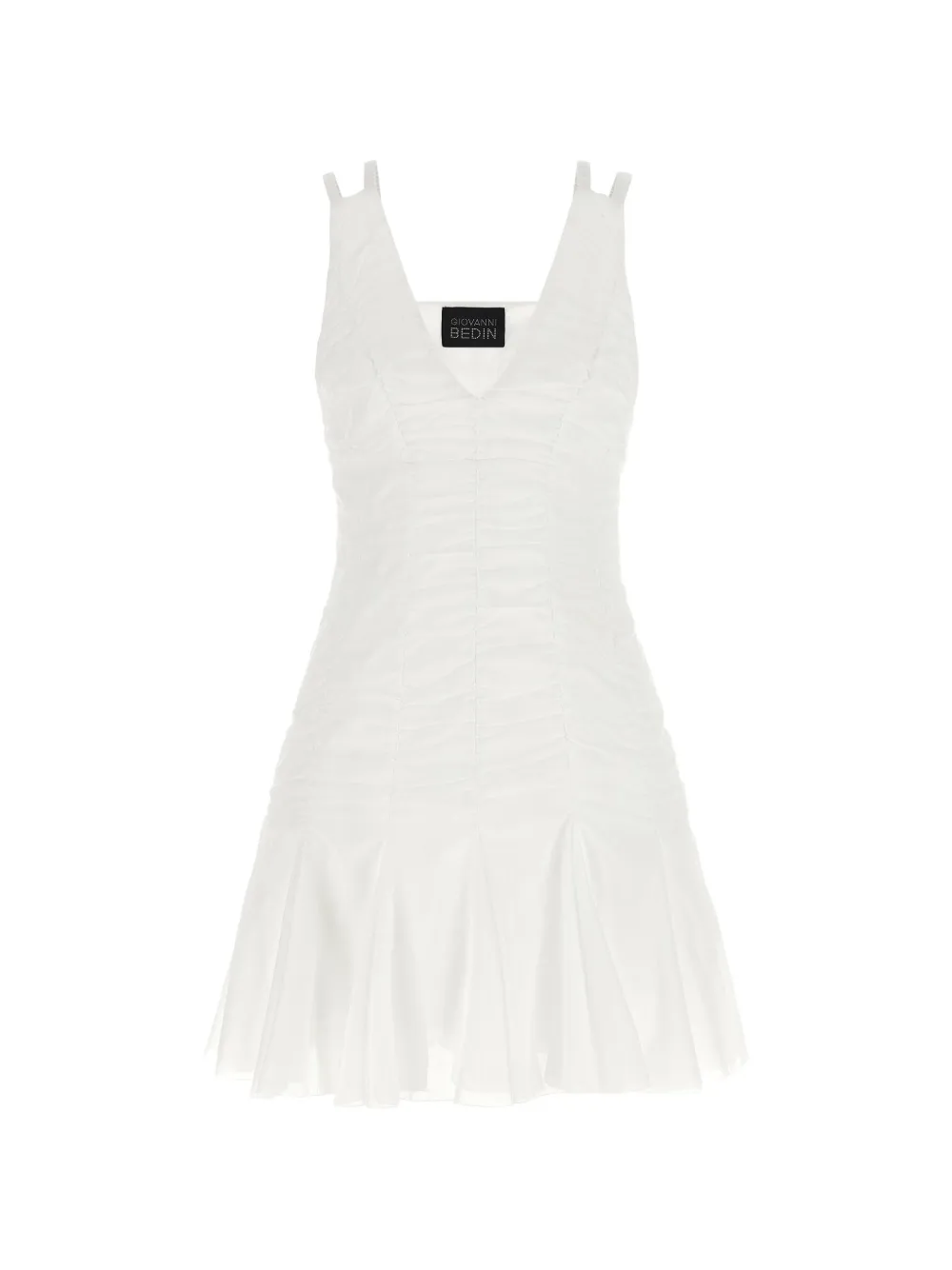 Giovanni Bedin smock-effect pleated mini dress - Bianco