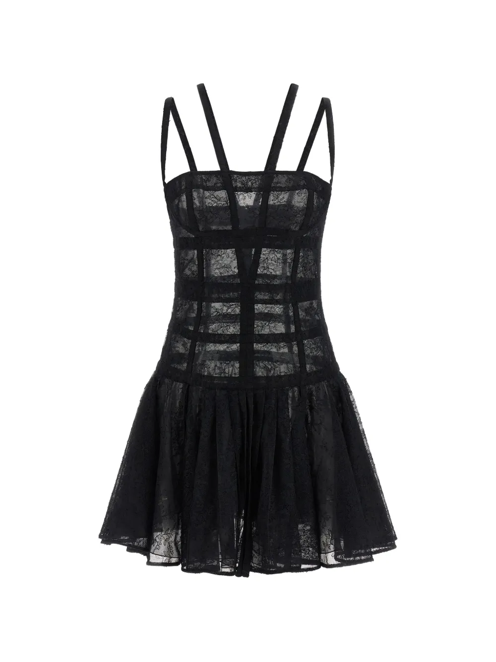 Giovanni Bedin lace bustier mini dress - Nero