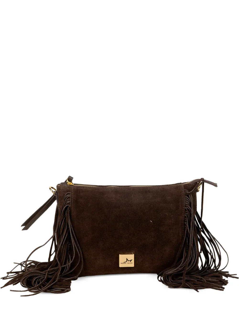 Marc Ellis Calira fringe-detail leather clutch bag - Marrone