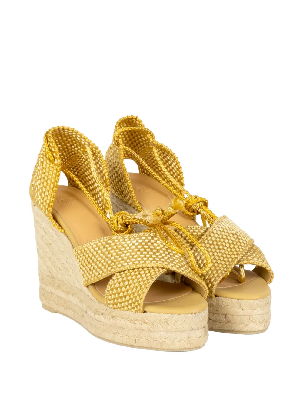 Castañer Becca espadrilles met katoenen hak Goud