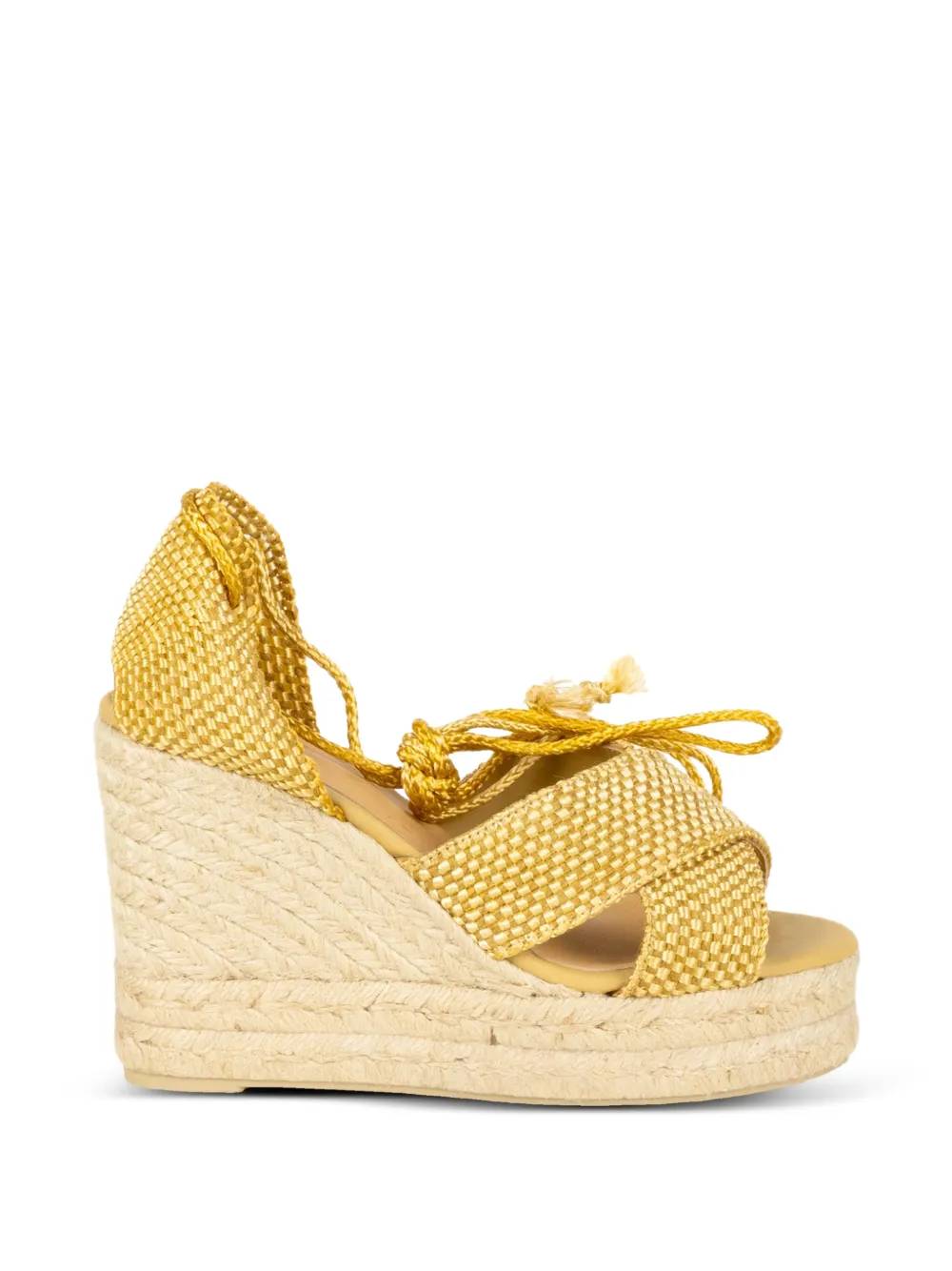 Castañer Becca cotton heeled espadrilles - Oro