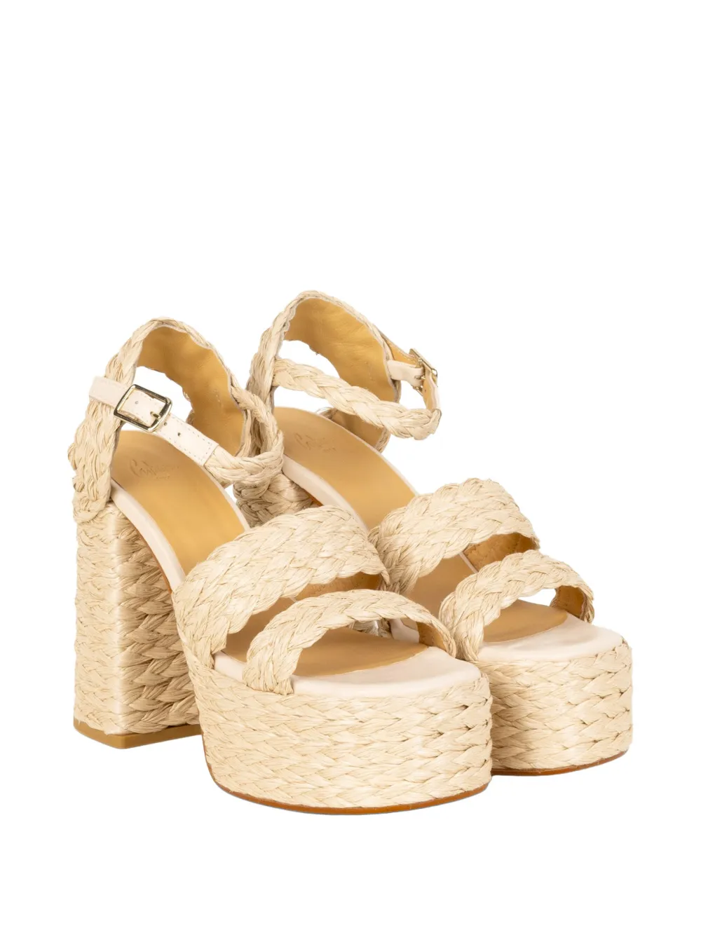 Castañer Fresa sandalen met gevlochten hak Beige