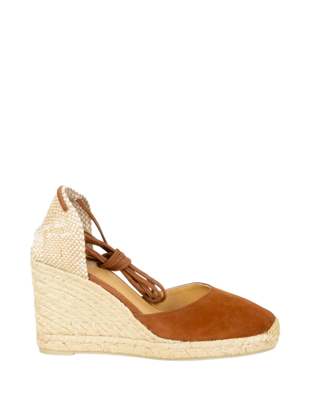 Castañer Carina tie-fastening heeled espadrilles - Marrone