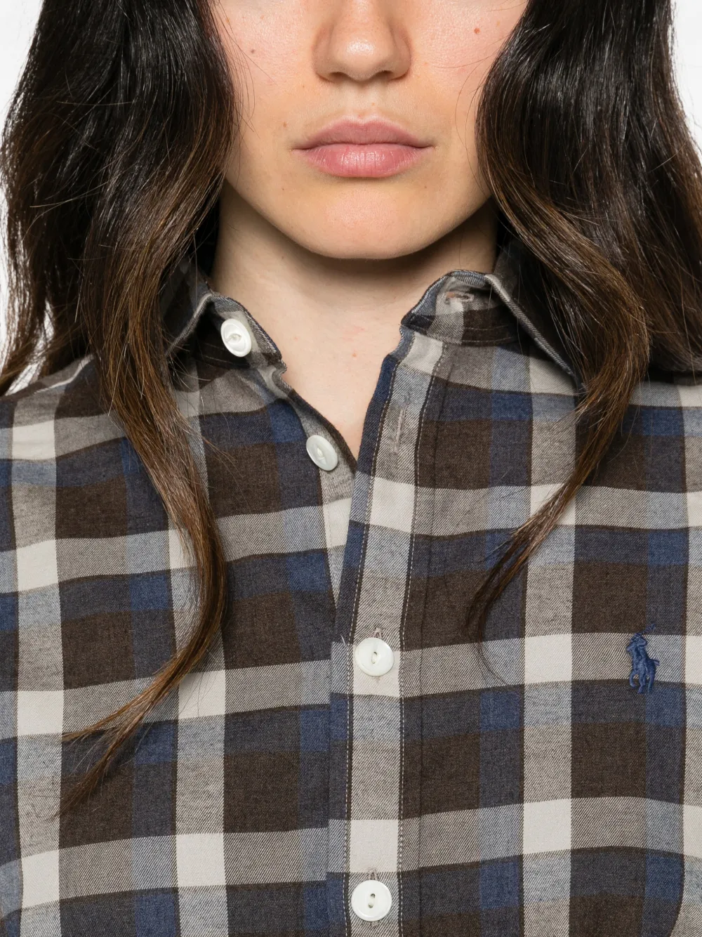 Polo Ralph Lauren check-pattern logo-embroidered shirt Bruin