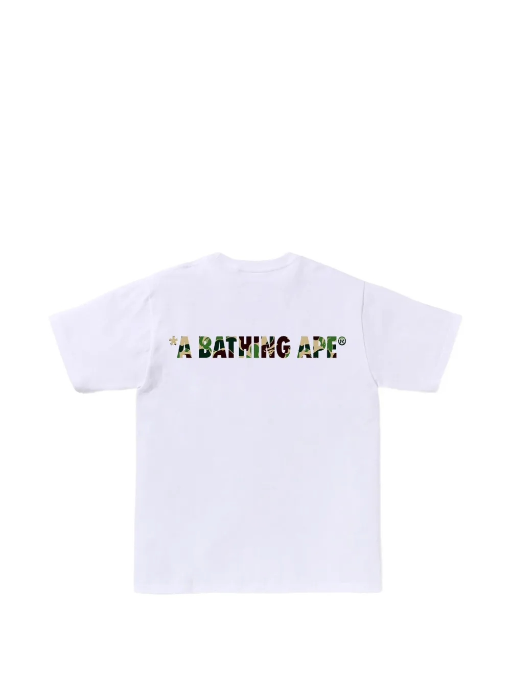 A BATHING APE T-shirt met logopatch en camouflageprint Wit