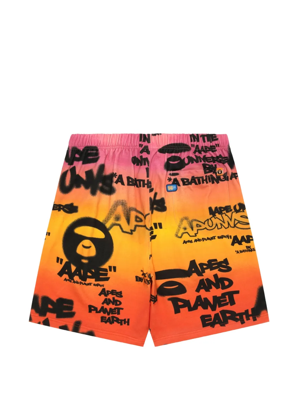 AAPE BY *A BATHING APE Shorts met graffiti-print Oranje