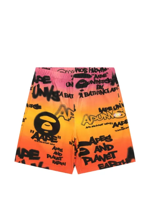 AAPE BY *A BATHING APE® graffiti-print cotton shorts
