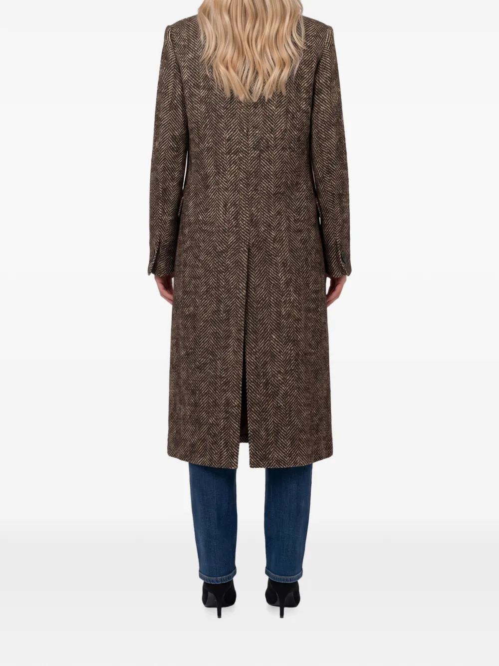 Tagliatore Amanda jas met visgraatpatroon Bruin