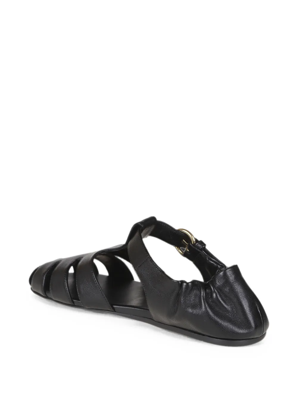 Miu logo-lettering caged sandals Zwart