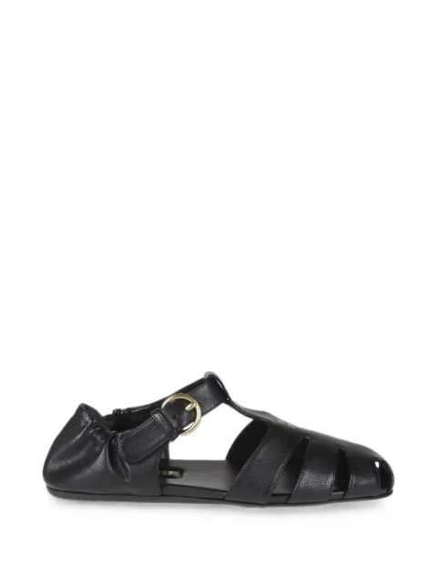 Miu Miu logo-lettering caged sandals