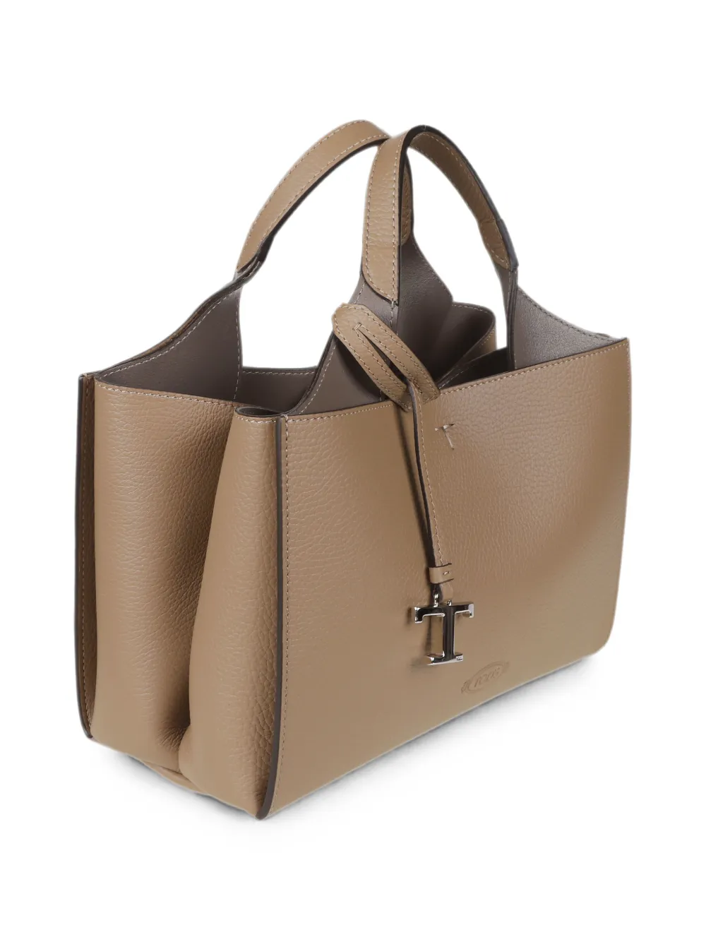 Tod's T Timeless grained handbag Bruin
