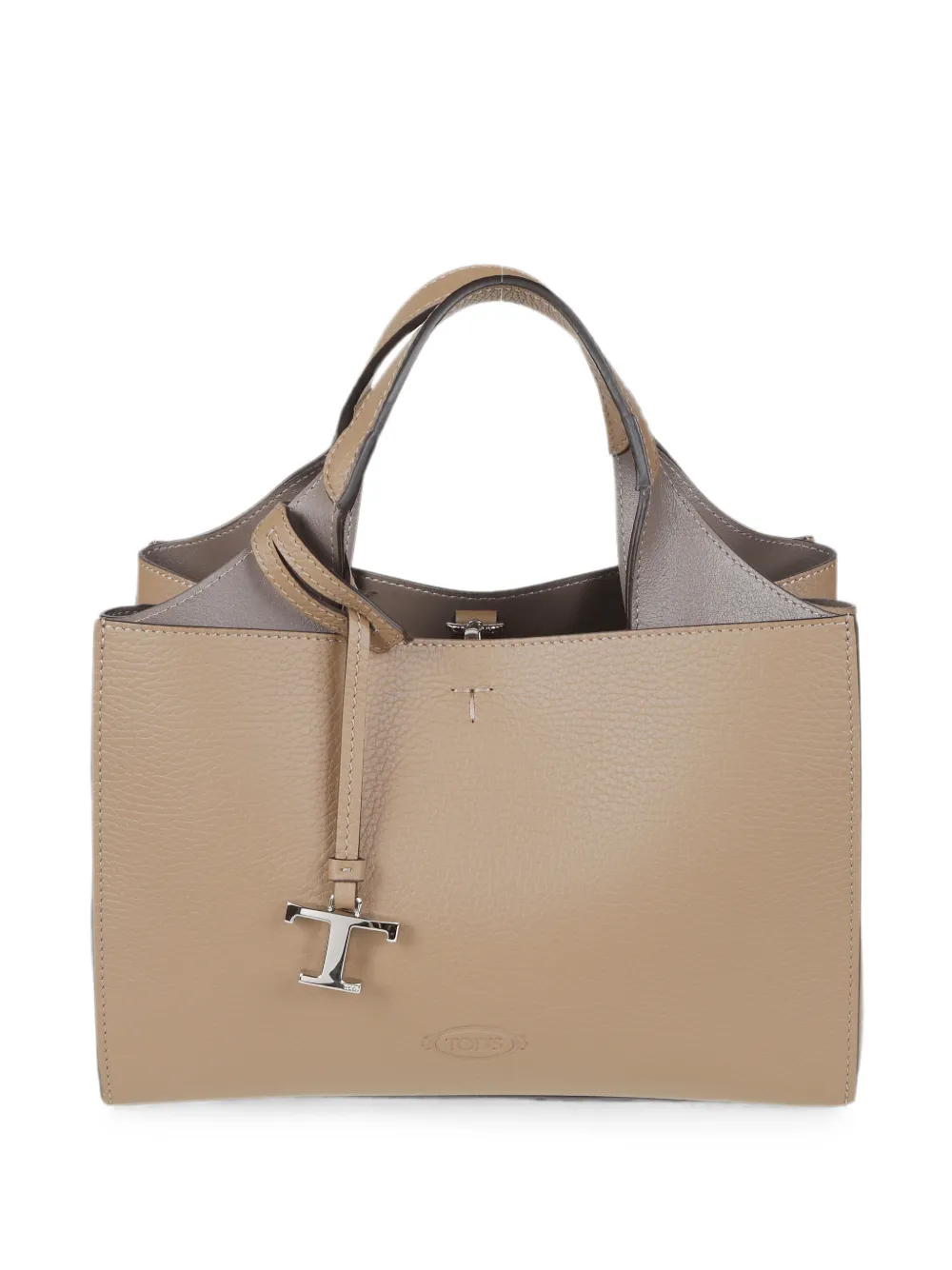 Tod's T Timeless grained handbag - Brown