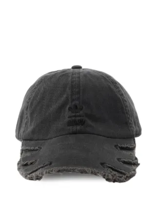 Adidas x AVAVAV Slashed Double Brim Distressed Baseball Cap | Grey