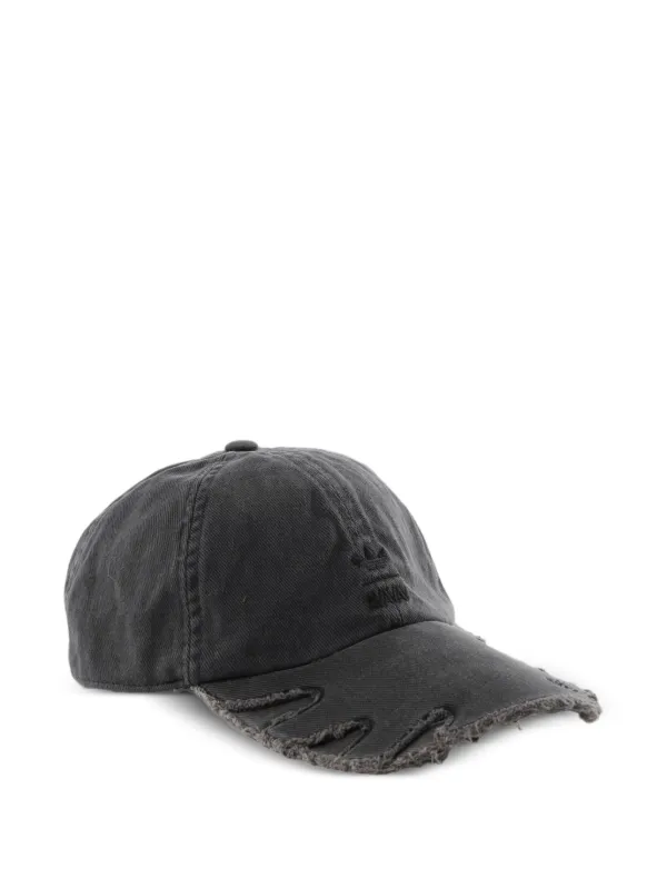Adidas x AVAVAV Slashed Double Brim Distressed Baseball Cap | Grey