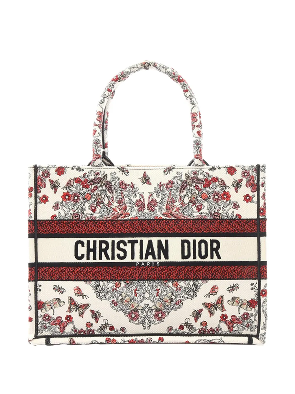 Christian Dior Pre-Owned 2010-2026 Medium Le Cœur des Papillons Book tote bag - Bianco