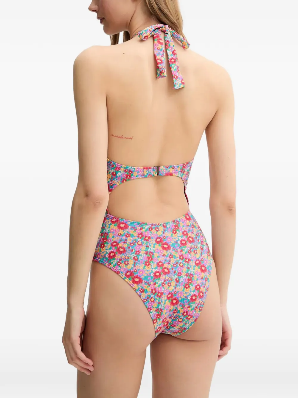 Rip Curl Las Flores floral-print cutout swimsuit Rood