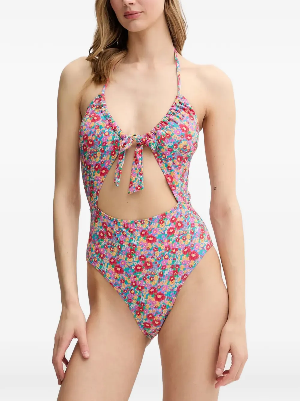 Rip Curl Las Flores floral-print cutout swimsuit