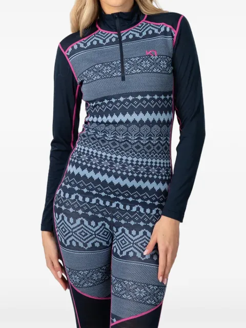 Kari Traa Live Half Zip fair isle-patterned base layer
