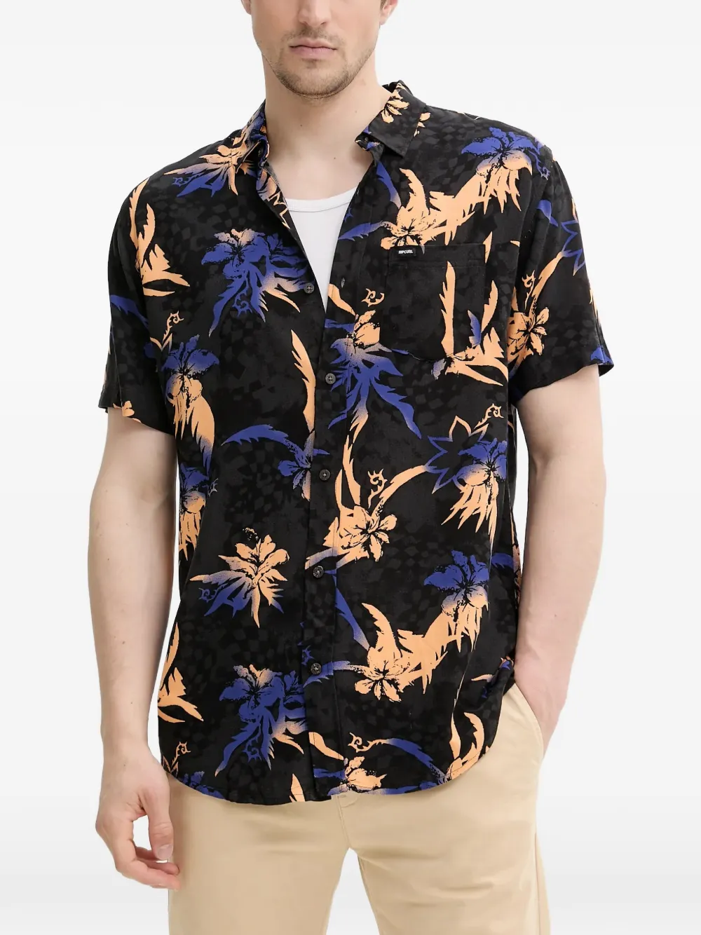 Rip Curl floral-print short-sleeve shirt - Nero