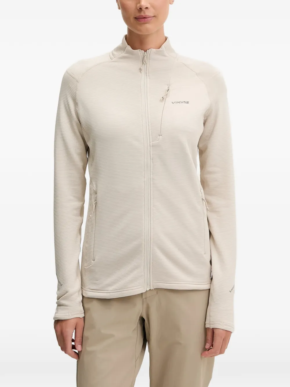 Viking Birger zip-up ribbed jacket - Nude