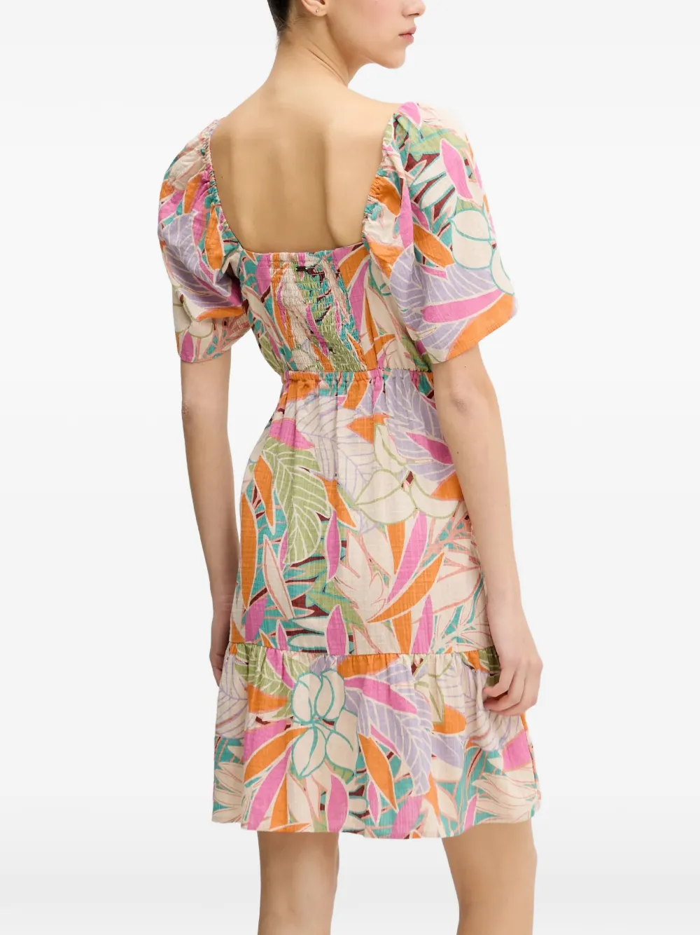 Rip Curl Cala Vadella mini-jurk met bloemenprint en ruches Beige