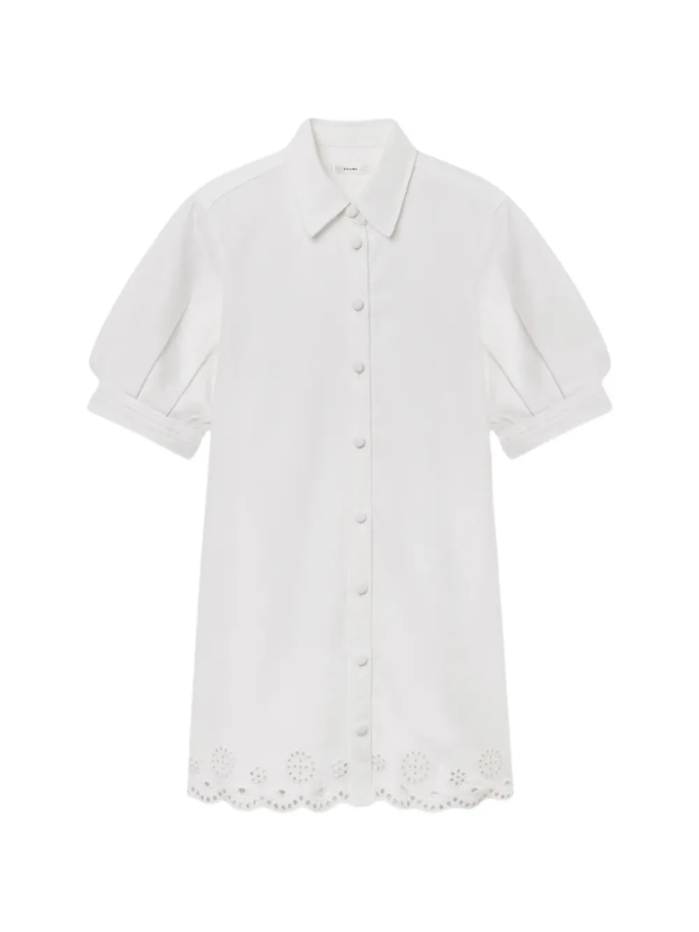 FRAME Eyelet Play billow-sleeve mini dress - Bianco
