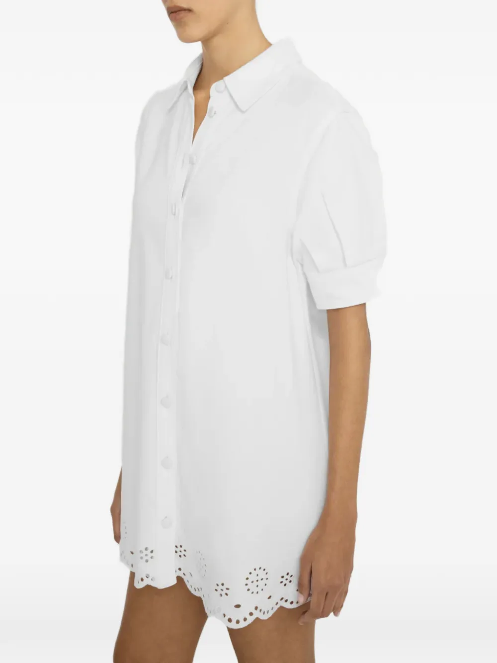 FRAME Eyelet Play mini-jurk met ballonmouwen Wit