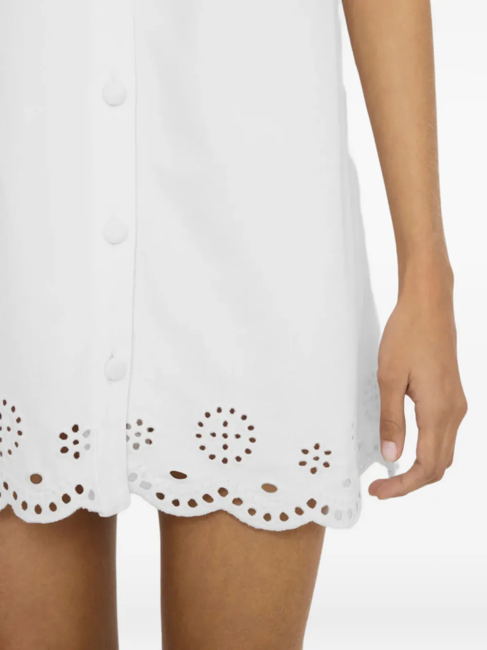 FRAME Eyelet Play mini-jurk met ballonmouwen Wit