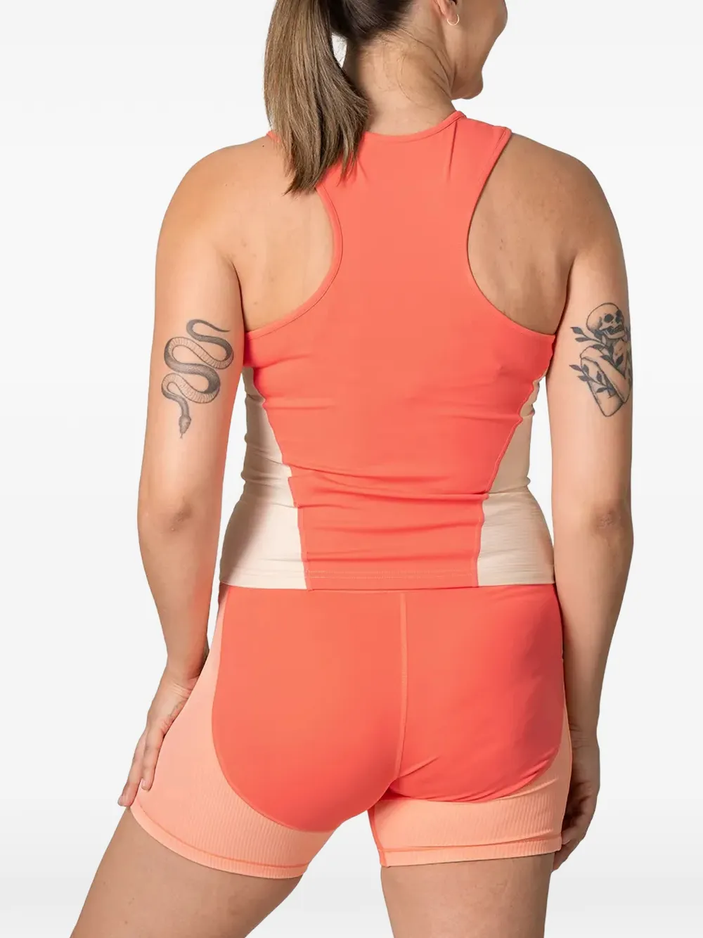 Kari Traa Linnea ribgebreide fietsshorts met vlakken Oranje