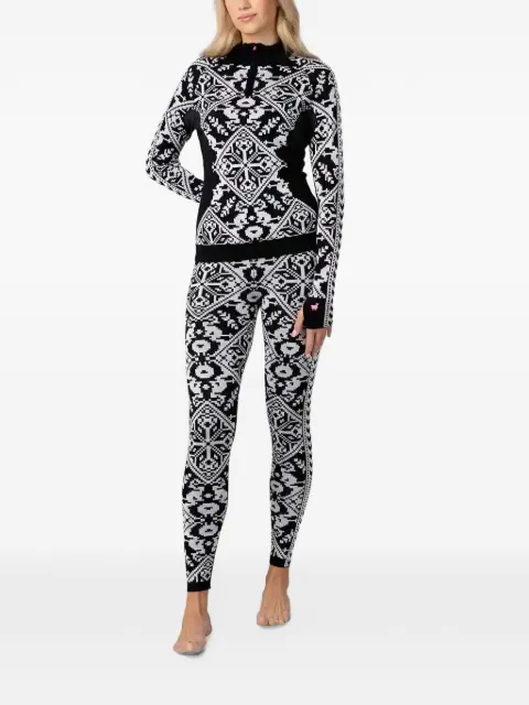 Kari Traa Saga geometric-pattern half-zip base layer