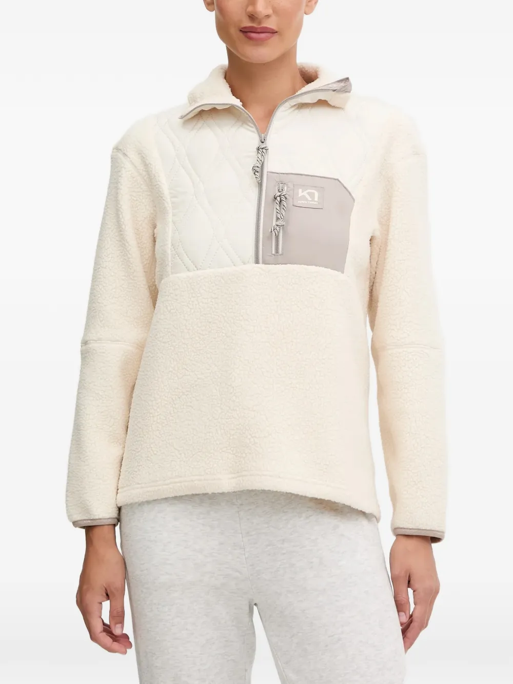 Kari Traa Røthe Quilted Half-zip Fleece Jacket In 白色
