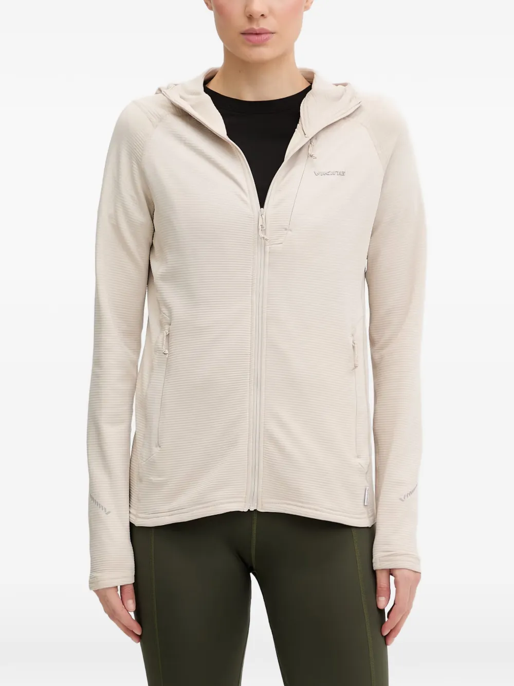 Viking zip-up hooded hoodie - Nude