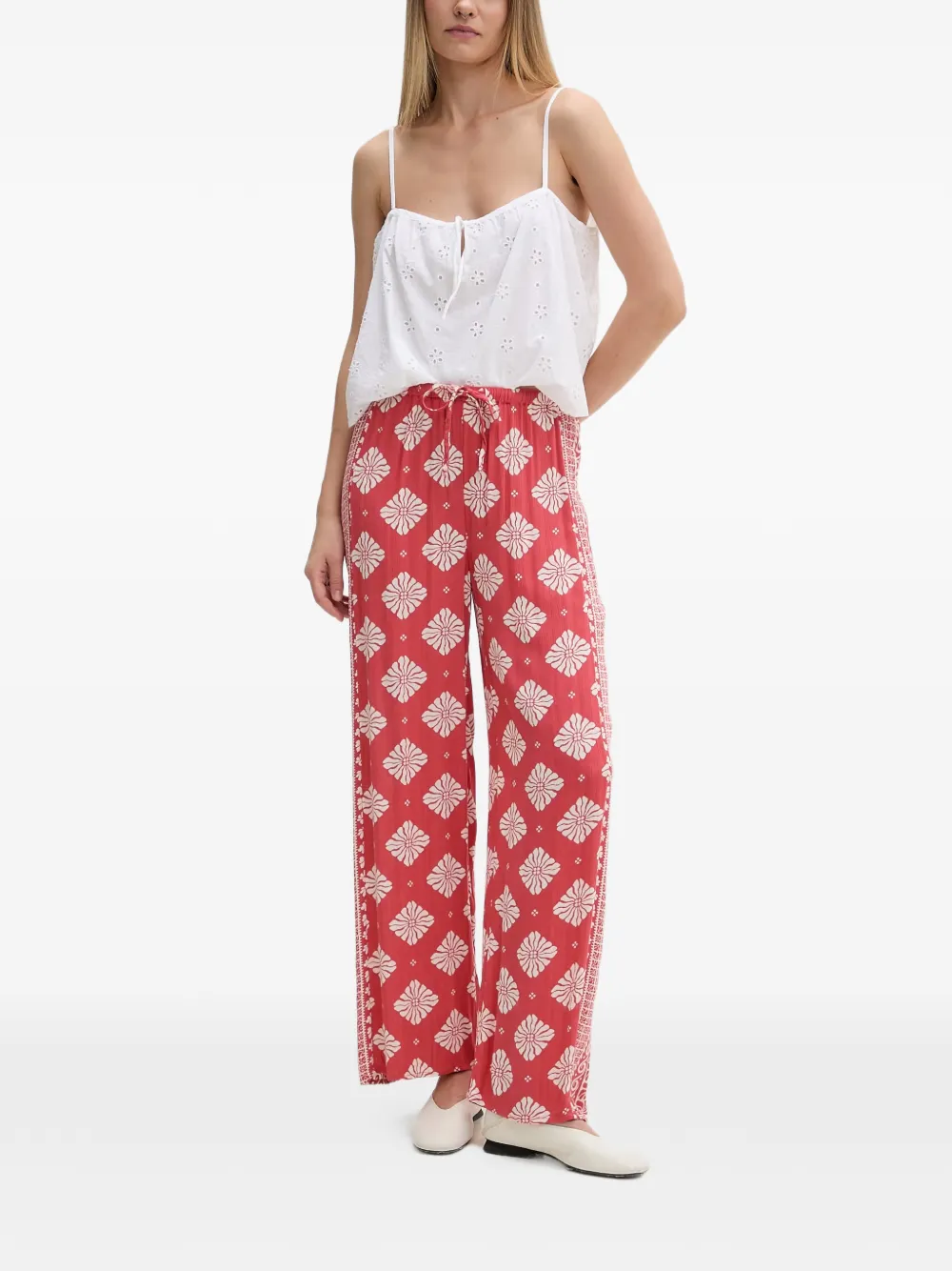 Rip Curl Ventura palazzo broek met bloemen-print en trekkoord Rood