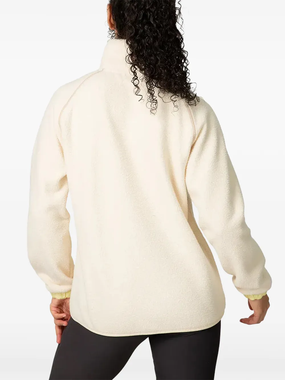 Kari Traa Emma sweater met fleece textuur en vlakken en rits Wit