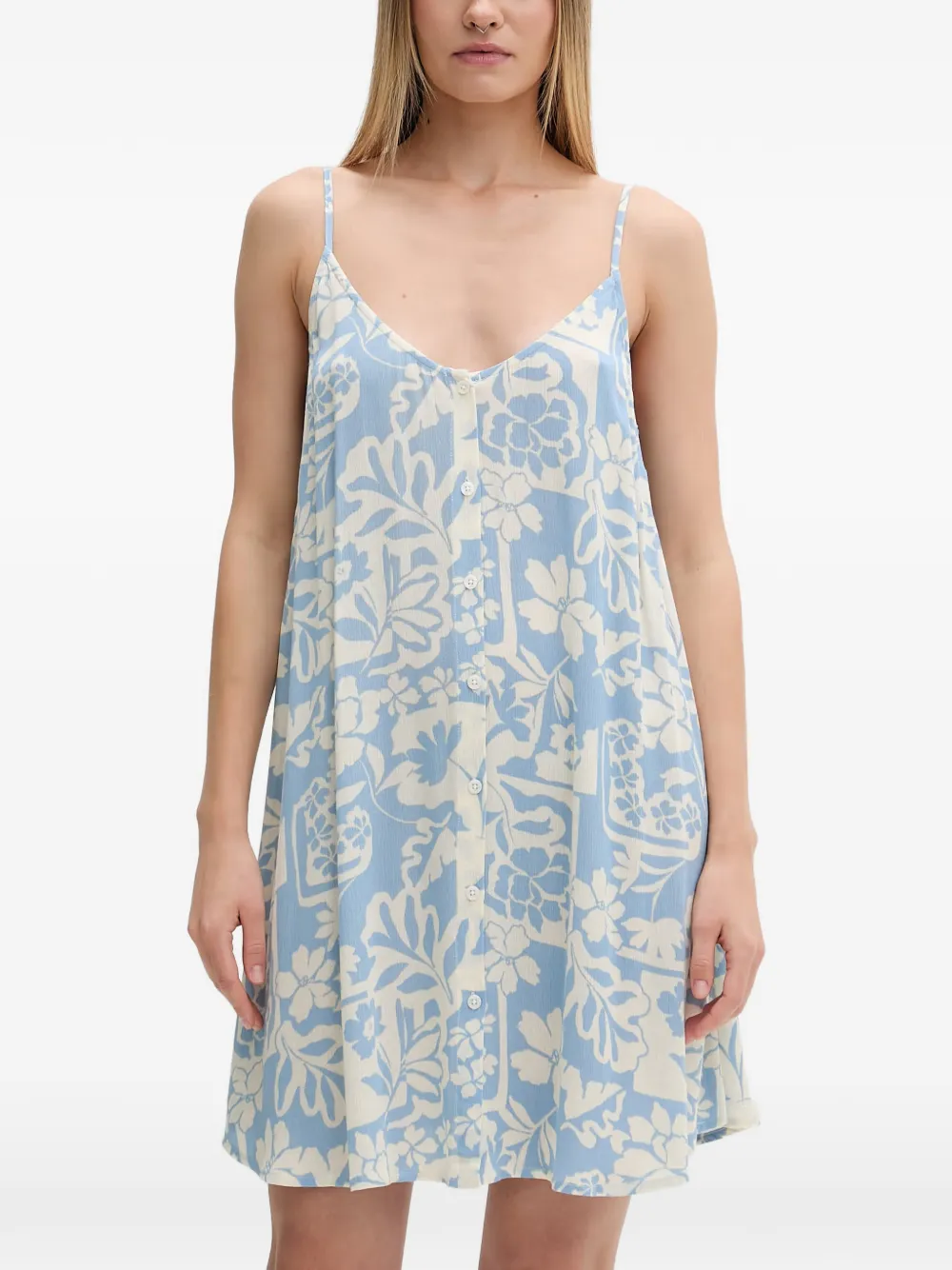 Rip Curl Party Pack mini-jurk met bloemenprint en knopen Blauw