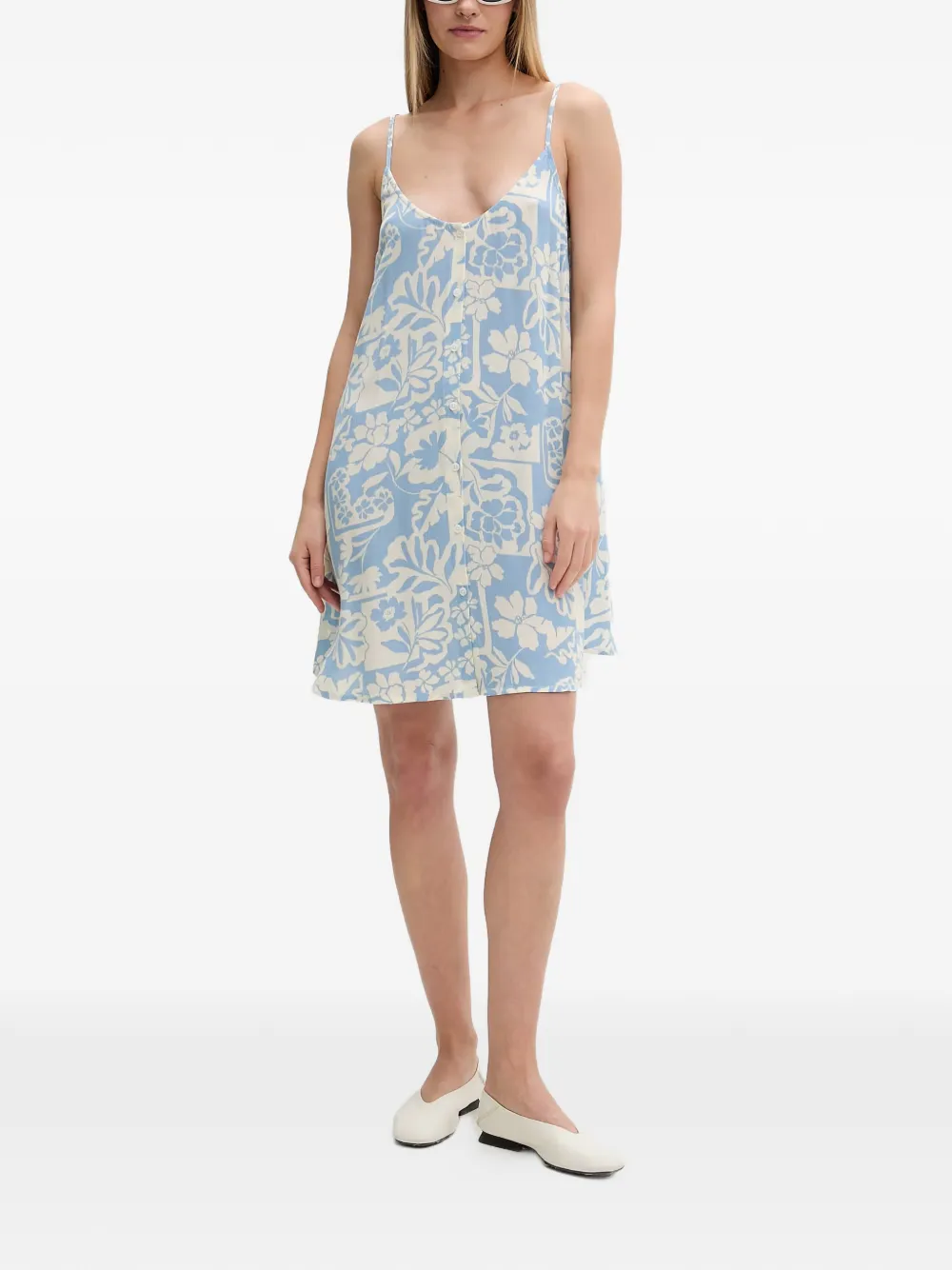 Rip Curl Party Pack floral-print button-front mini dress - Blu