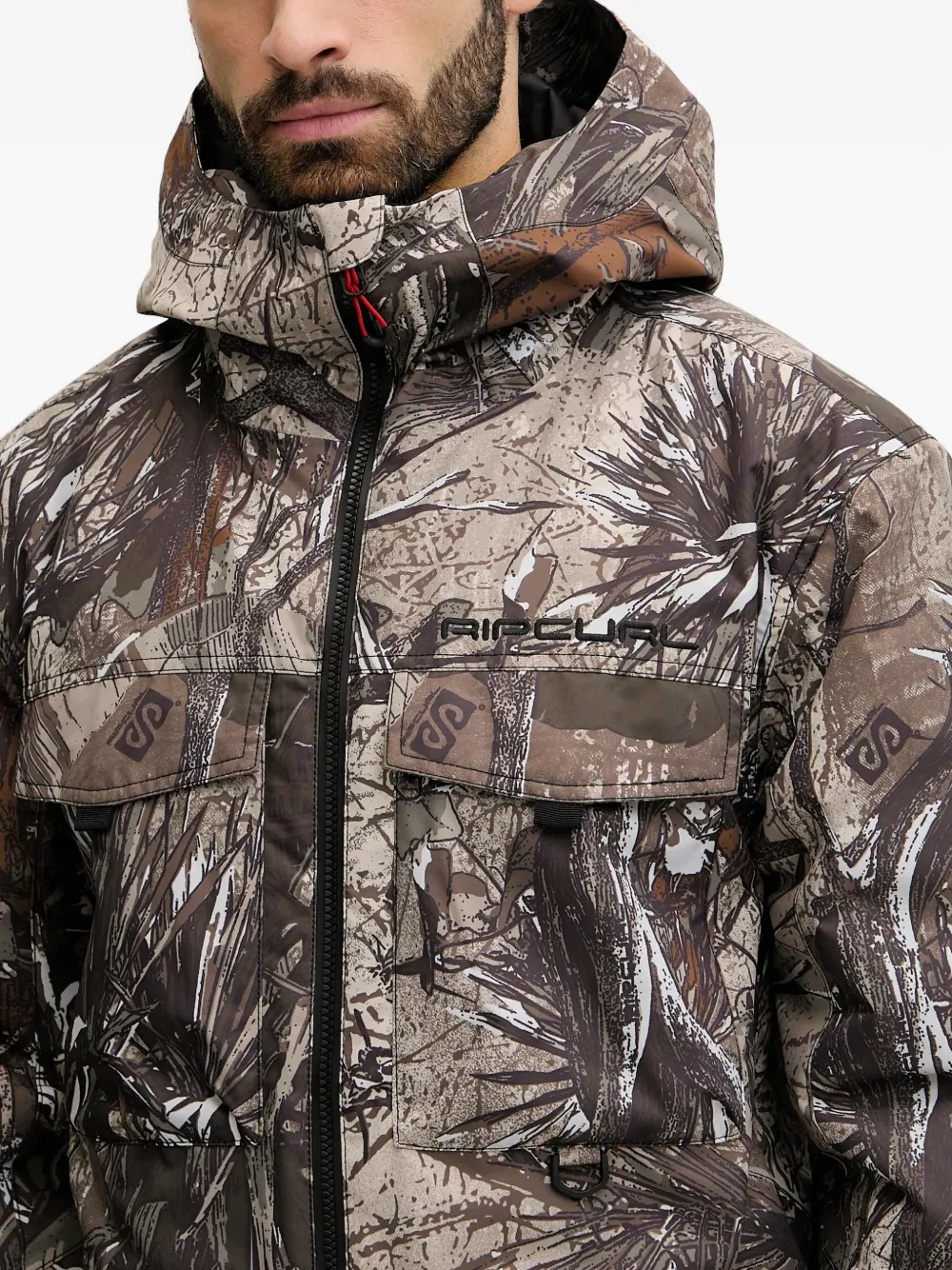 Rip Curl Pinna jack met capuchon en print Bruin