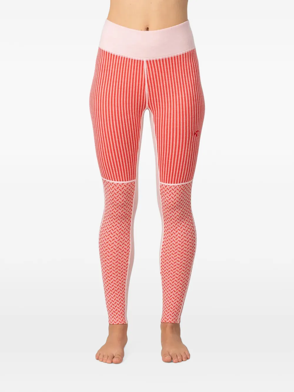 Kari Traa Smekker Geometric-pattern Leggings In Pink