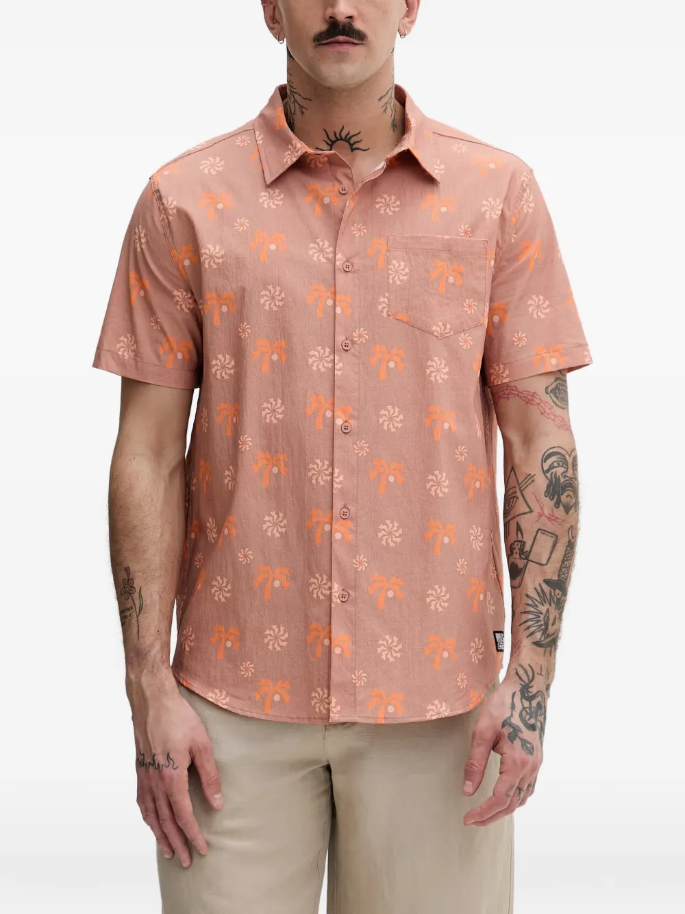 Hurley palm-print short-sleeve shirt