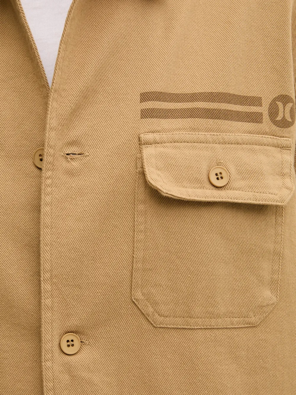 Hurley Shirtjack met logo-print en knopen Bruin