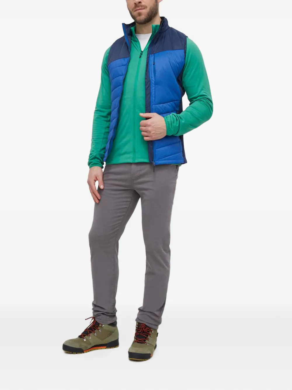 Viking Blast Primaloft Quilted Panelled Jacket In Green