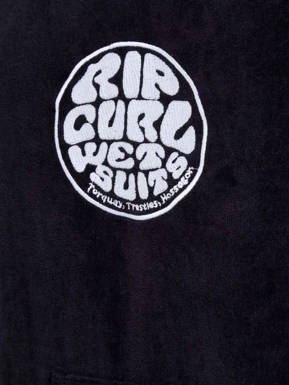 Rip Curl logo-embroidered hooded poncho Zwart