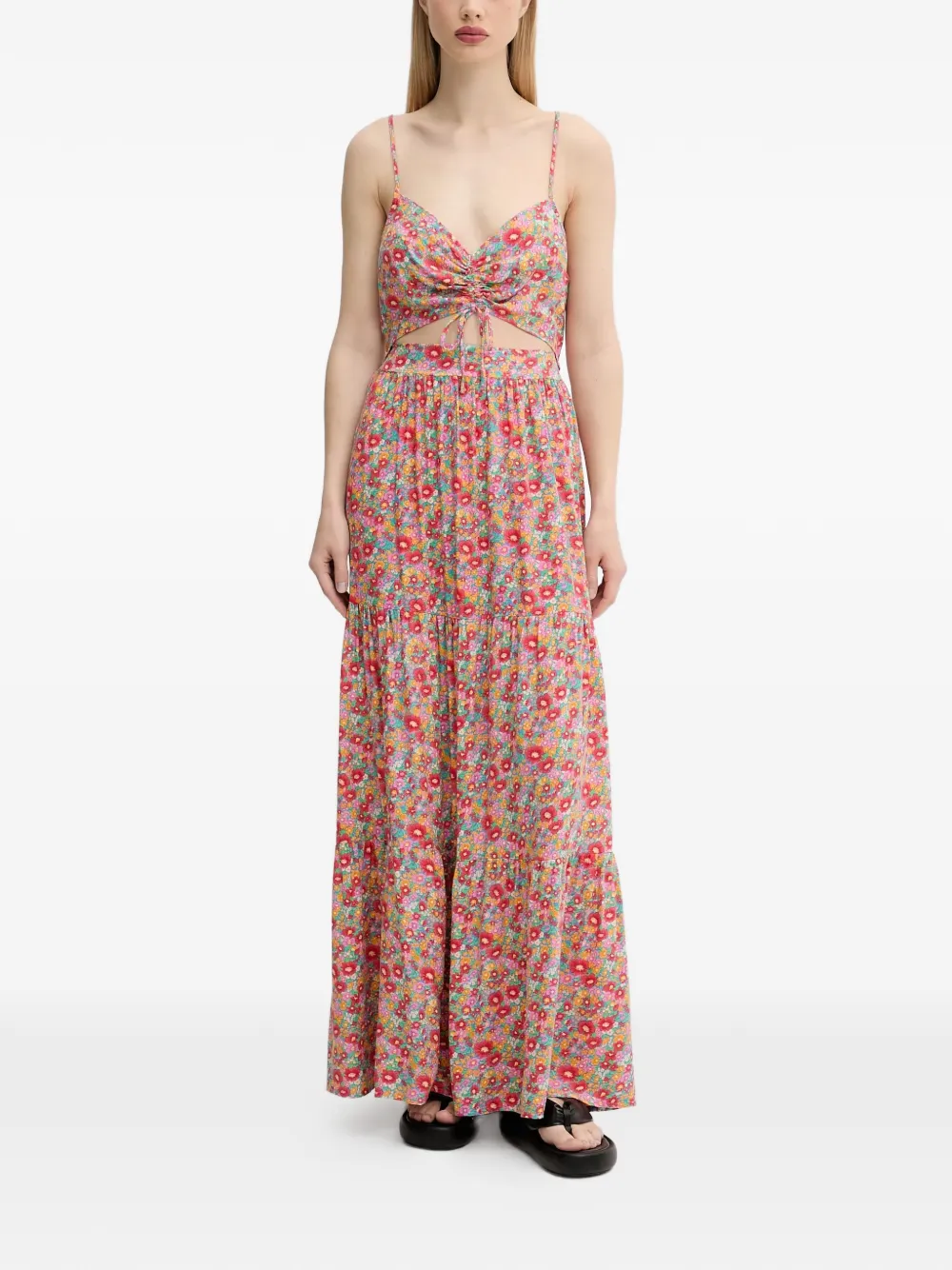 Rip Curl Las Dalias floral-print tiered maxi dress - Rosa