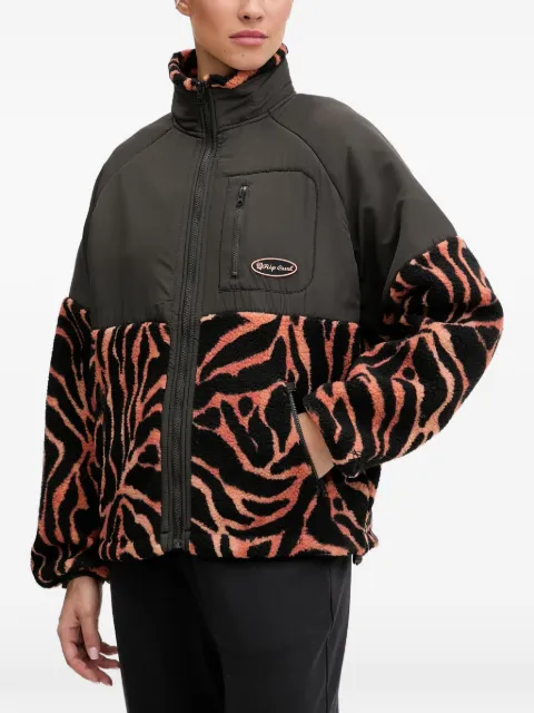 Rip Curl zebra-print fleece-panelled jacket